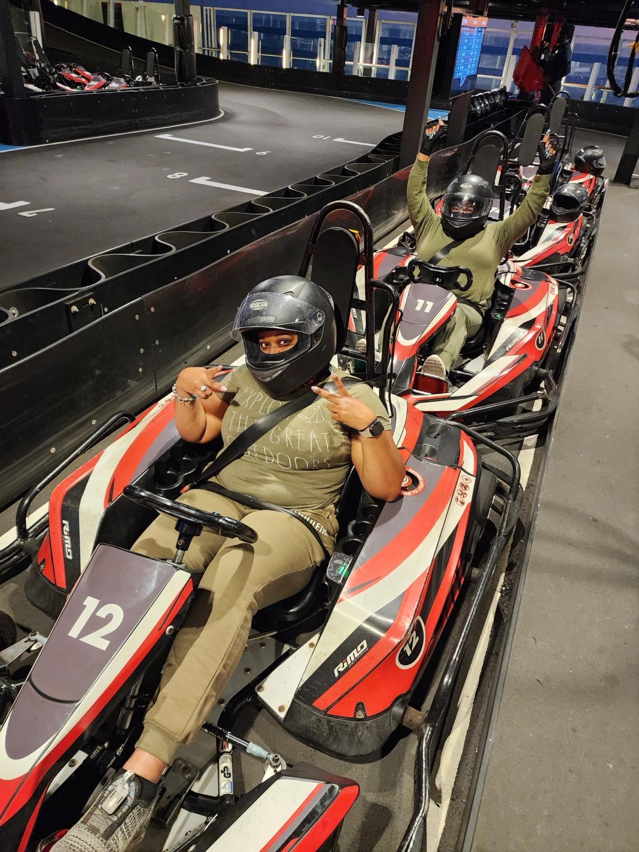 Go-kart racing on cruise ship