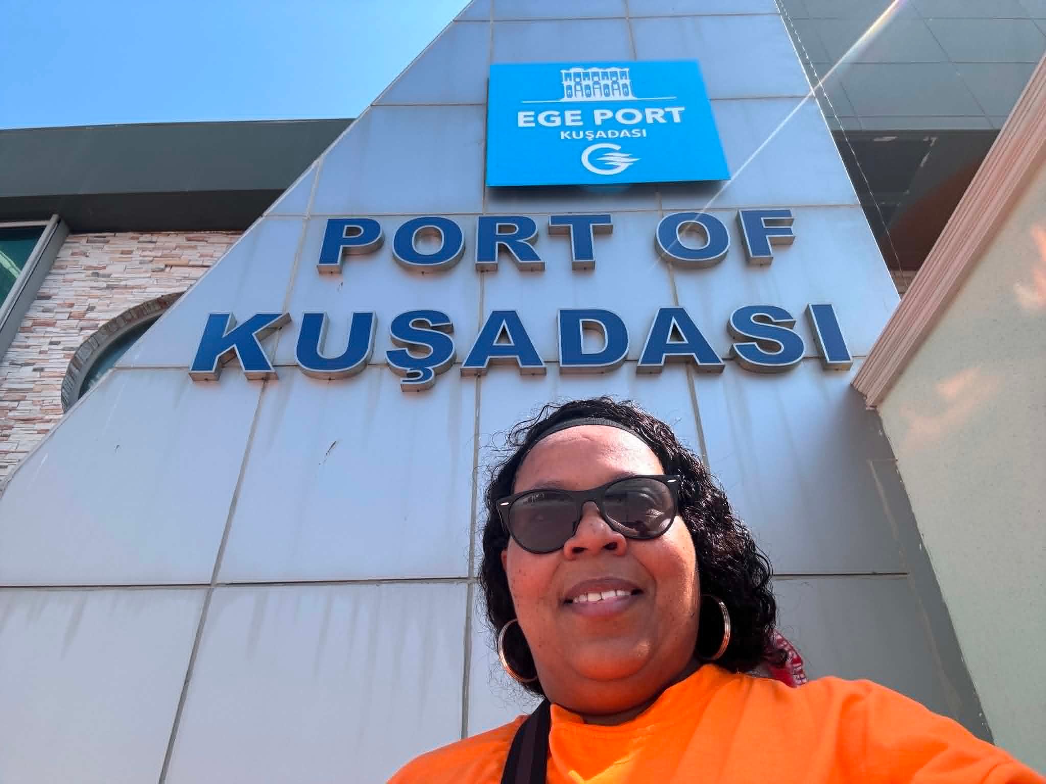 Ms. Mia at the Port of Kusadasi, Turkey